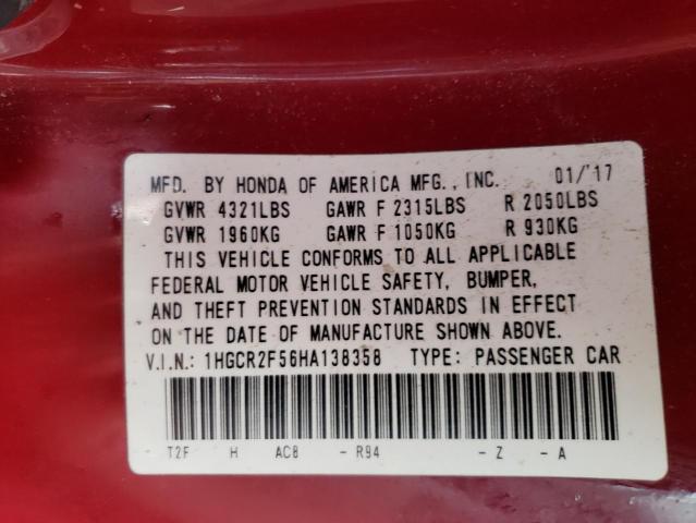 Photo 12 VIN: 1HGCR2F56HA138358 - HONDA ACCORD SPO 