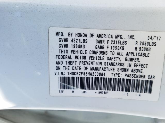 Photo 9 VIN: 1HGCR2F56HA203984 - HONDA ACCORD SPO 