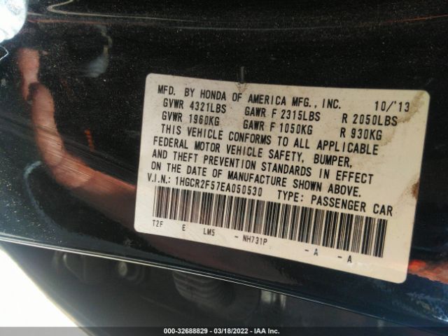 Photo 8 VIN: 1HGCR2F57EA050530 - HONDA ACCORD SEDAN 