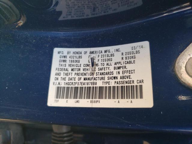 Photo 11 VIN: 1HGCR2F57EA187998 - HONDA ACCORD 