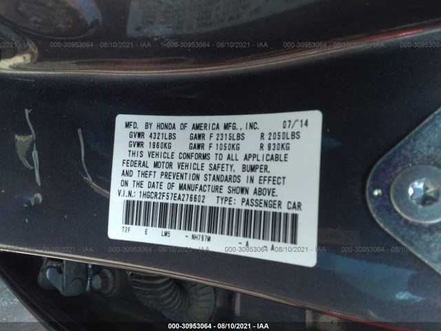 Photo 8 VIN: 1HGCR2F57EA276602 - HONDA ACCORD SEDAN 