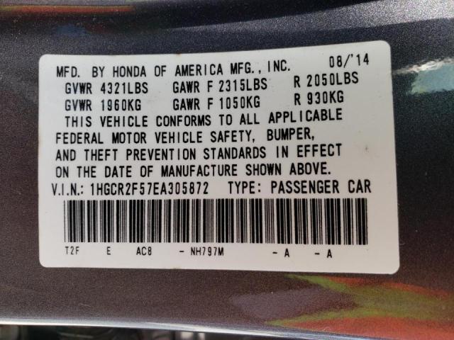 Photo 9 VIN: 1HGCR2F57EA305872 - HONDA ACCORD SPO 