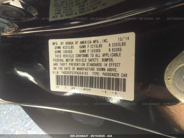 Photo 8 VIN: 1HGCR2F57FA054143 - HONDA ACCORD SEDAN 