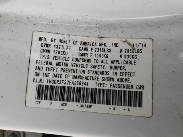 Photo 9 VIN: 1HGCR2F57FA056944 - HONDA ACCORD SPO 