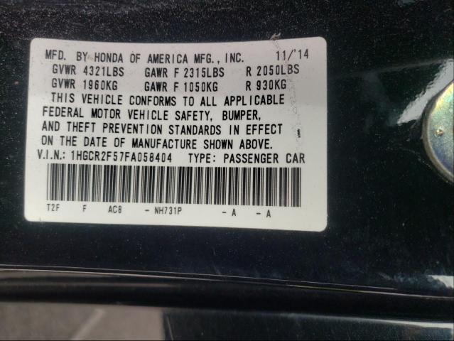 Photo 9 VIN: 1HGCR2F57FA058404 - HONDA ACCORD SPO 