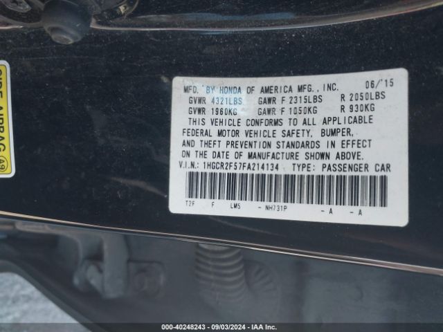 Photo 8 VIN: 1HGCR2F57FA214134 - HONDA ACCORD 