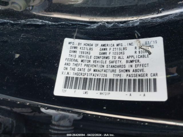 Photo 8 VIN: 1HGCR2F57FA247036 - HONDA ACCORD 