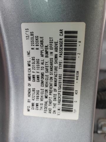 Photo 12 VIN: 1HGCR2F57GA091890 - HONDA ACCORD 