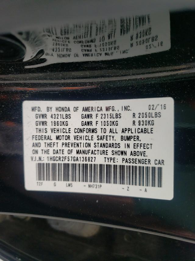 Photo 9 VIN: 1HGCR2F57GA136827 - HONDA ACCORD SPO 