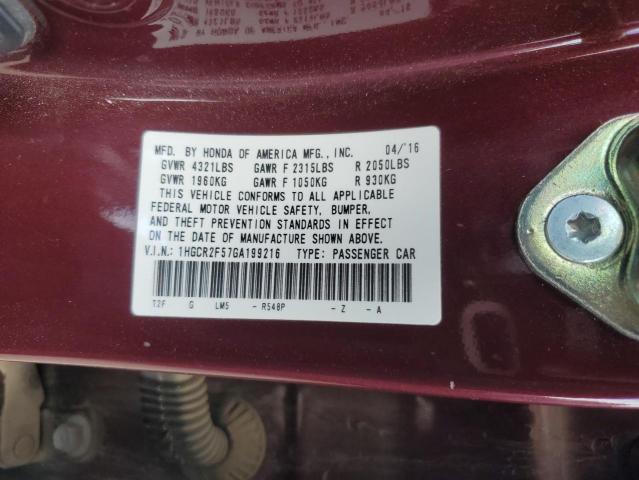 Photo 11 VIN: 1HGCR2F57GA199216 - HONDA ACCORD SPO 