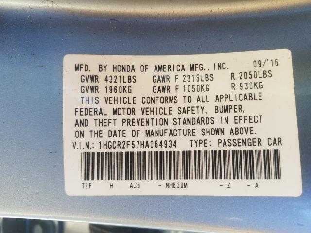 Photo 9 VIN: 1HGCR2F57HA064934 - HONDA ACCORD SPO 