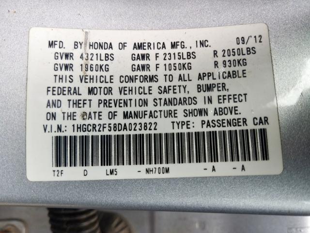 Photo 9 VIN: 1HGCR2F58DA023822 - HONDA ACCORD SPO 