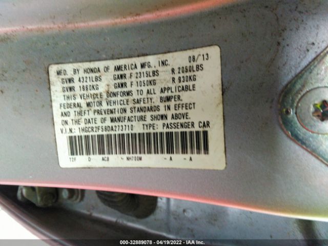 Photo 8 VIN: 1HGCR2F58DA273710 - HONDA ACCORD SDN 