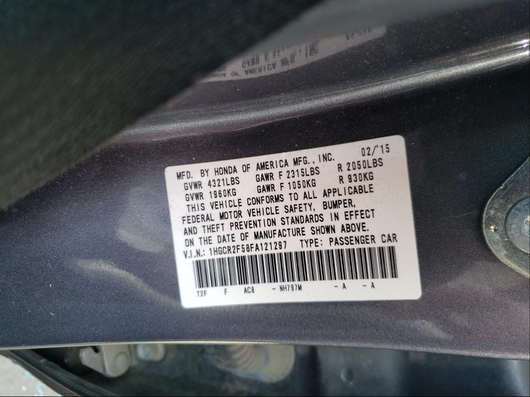 Photo 9 VIN: 1HGCR2F58FA121297 - HONDA ACCORD SPO 