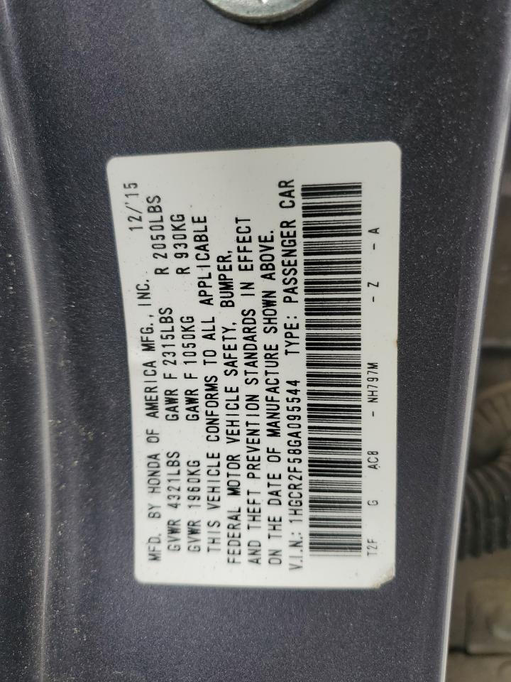 Photo 11 VIN: 1HGCR2F58GA095544 - HONDA ACCORD 