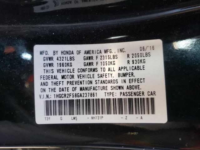 Photo 9 VIN: 1HGCR2F58GA237861 - HONDA ACCORD SPO 