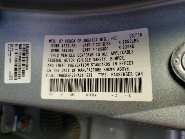 Photo 9 VIN: 1HGCR2F58HA061539 - HONDA ACCORD SPO 