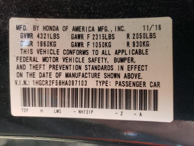 Photo 11 VIN: 1HGCR2F58HA097103 - HONDA ACCORD SPO 