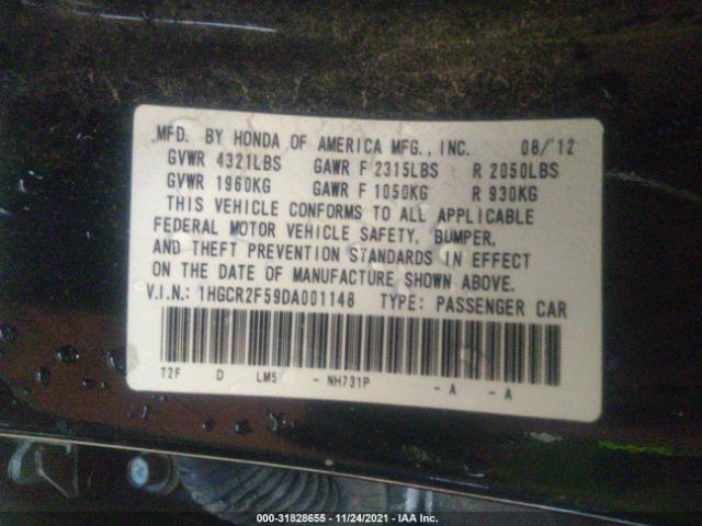 Photo 8 VIN: 1HGCR2F59DA001148 - HONDA ACCORD SDN 