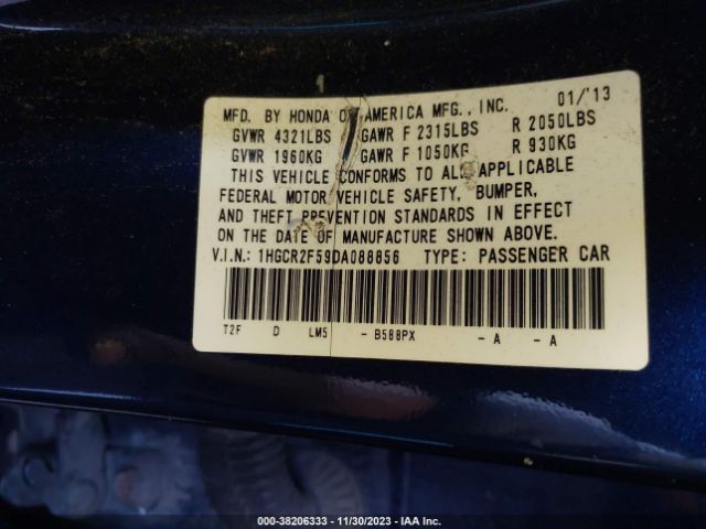 Photo 8 VIN: 1HGCR2F59DA088856 - HONDA ACCORD 