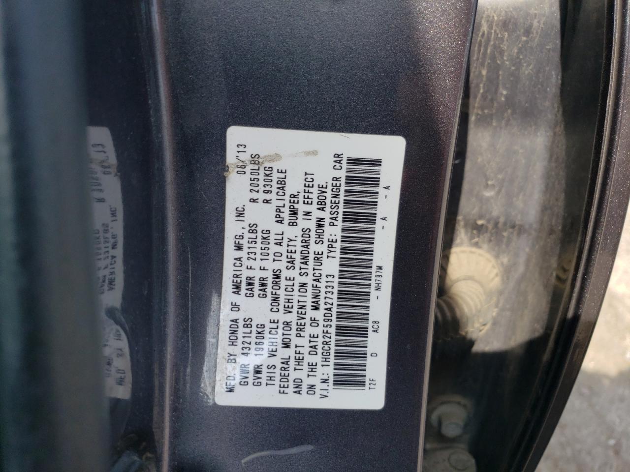 Photo 12 VIN: 1HGCR2F59DA273313 - HONDA ACCORD 