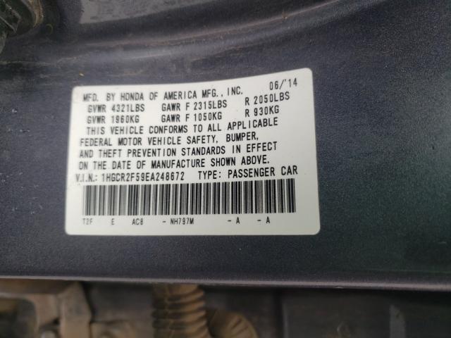 Photo 9 VIN: 1HGCR2F59EA248672 - HONDA ACCORD SPO 