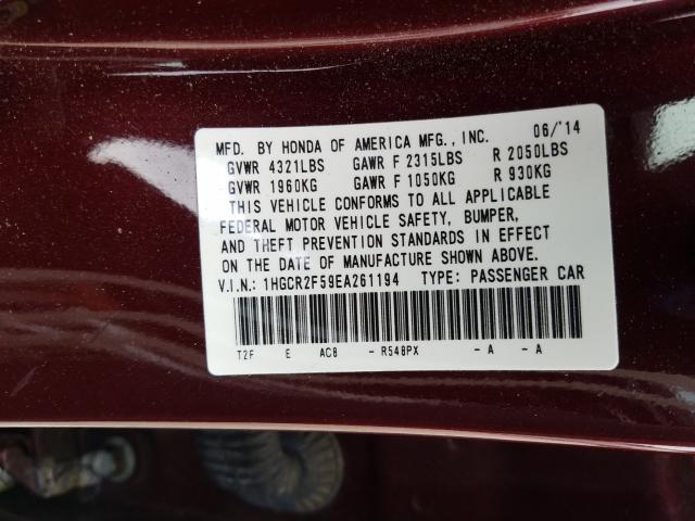 Photo 9 VIN: 1HGCR2F59EA261194 - HONDA ACCORD SPO 