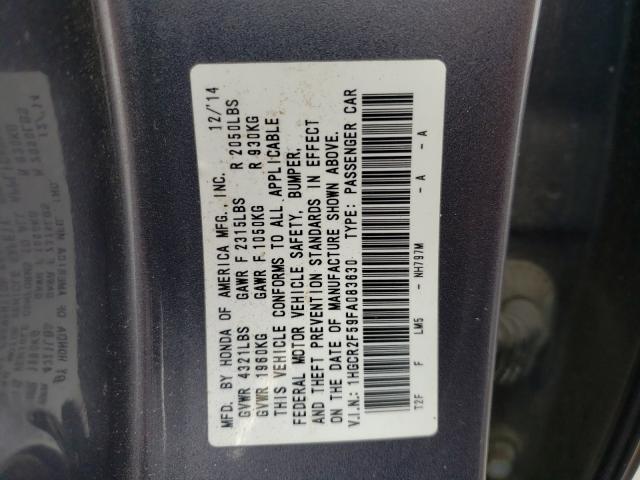 Photo 9 VIN: 1HGCR2F59FA083630 - HONDA ACCORD SPO 