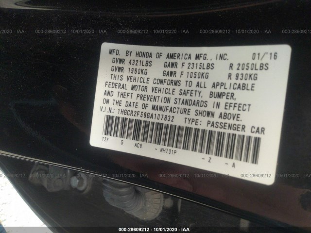 Photo 8 VIN: 1HGCR2F59GA107832 - HONDA ACCORD SEDAN 