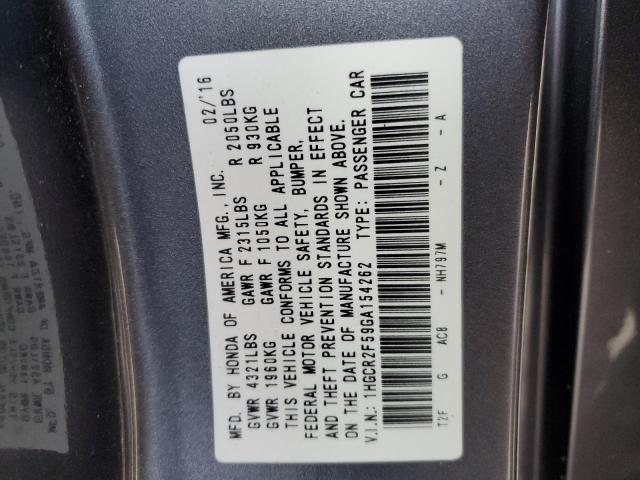 Photo 11 VIN: 1HGCR2F59GA154262 - HONDA ACCORD 