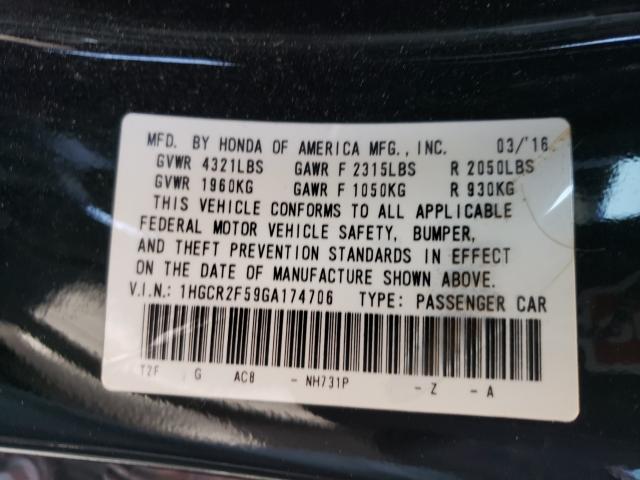 Photo 9 VIN: 1HGCR2F59GA174706 - HONDA ACCORD SPO 