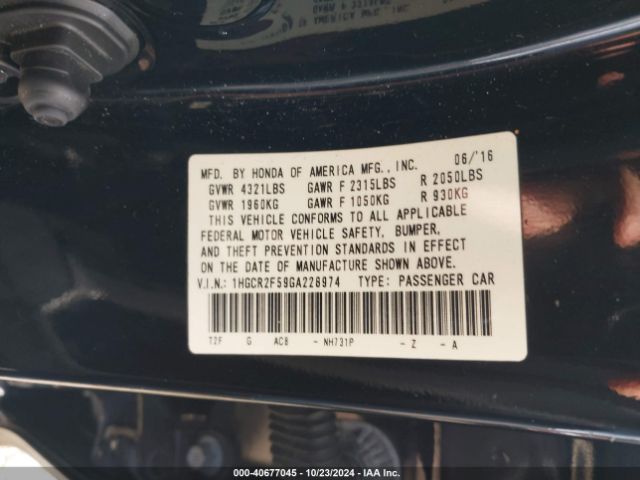 Photo 8 VIN: 1HGCR2F59GA228974 - HONDA ACCORD 