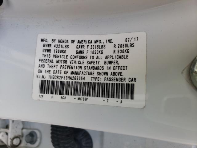 Photo 9 VIN: 1HGCR2F59HA268554 - HONDA ACCORD SPO 