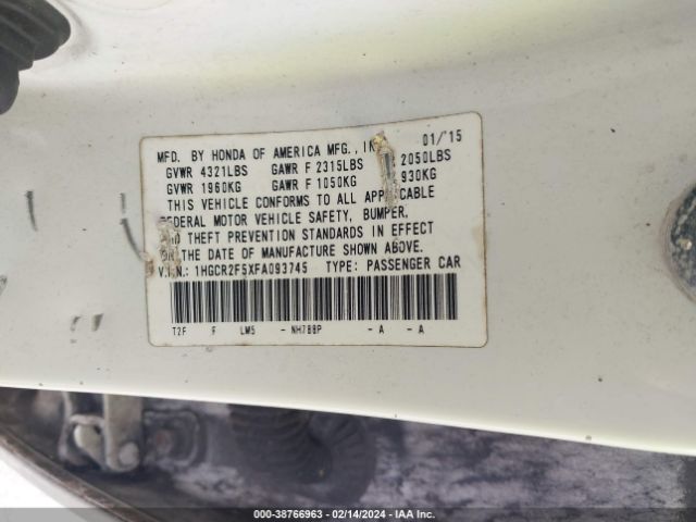 Photo 8 VIN: 1HGCR2F5XFA093745 - HONDA ACCORD 