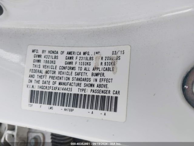 Photo 8 VIN: 1HGCR2F5XFA144435 - HONDA ACCORD 