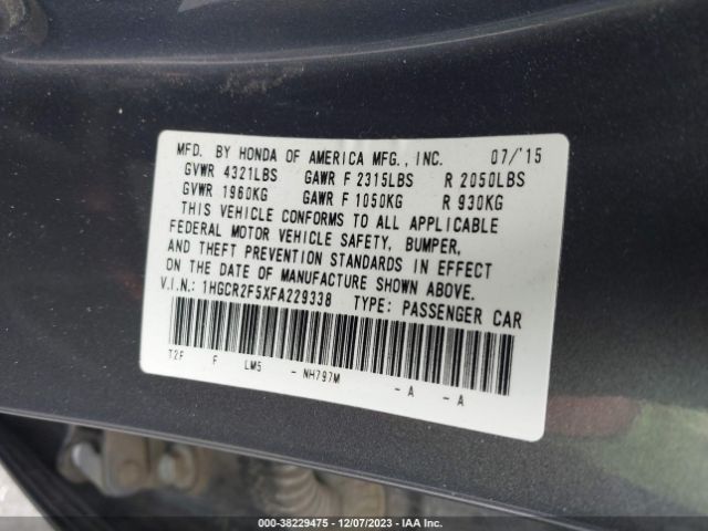 Photo 8 VIN: 1HGCR2F5XFA229338 - HONDA ACCORD 