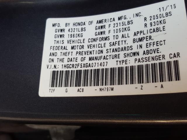 Photo 9 VIN: 1HGCR2F5XGA071407 - HONDA ACCORD SPO 