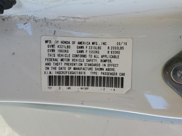 Photo 11 VIN: 1HGCR2F5XGA218616 - HONDA ACCORD 