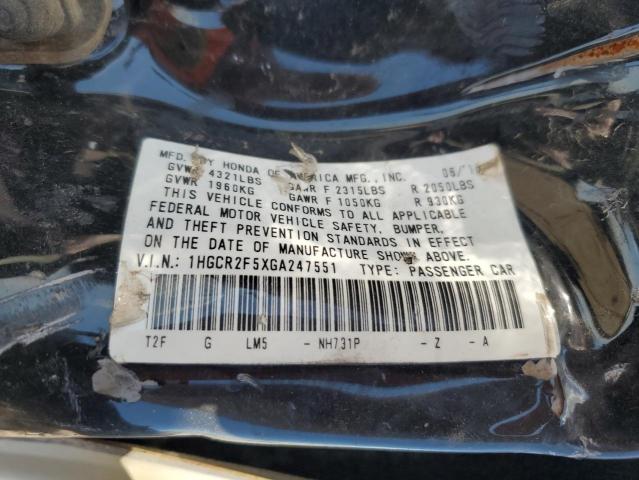 Photo 11 VIN: 1HGCR2F5XGA247551 - HONDA ACCORD SPO 