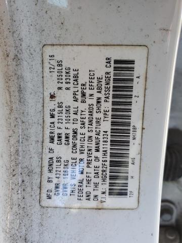 Photo 11 VIN: 1HGCR2F61HA118334 - HONDA ACCORD 