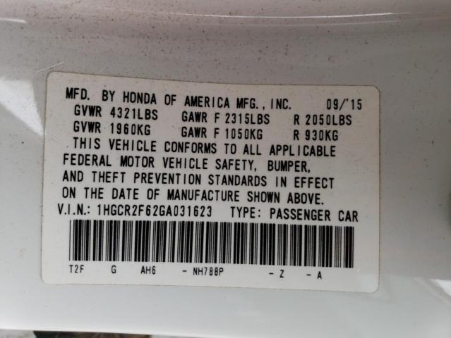 Photo 11 VIN: 1HGCR2F62GA031623 - HONDA ACCORD SPO 