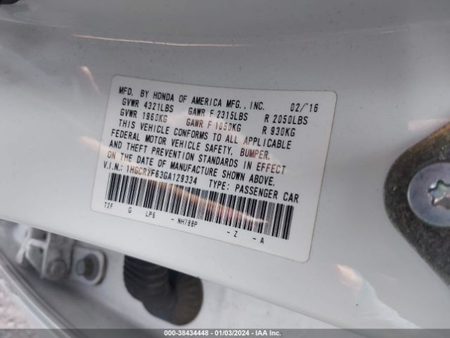 Photo 8 VIN: 1HGCR2F63GA129334 - HONDA ACCORD 