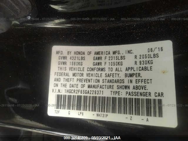 Photo 8 VIN: 1HGCR2F65GA229371 - HONDA ACCORD SEDAN 