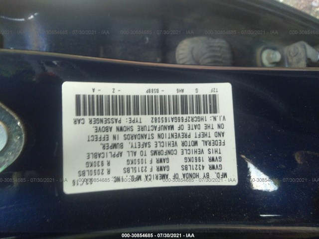 Photo 8 VIN: 1HGCR2F66GA165082 - HONDA ACCORD SEDAN 