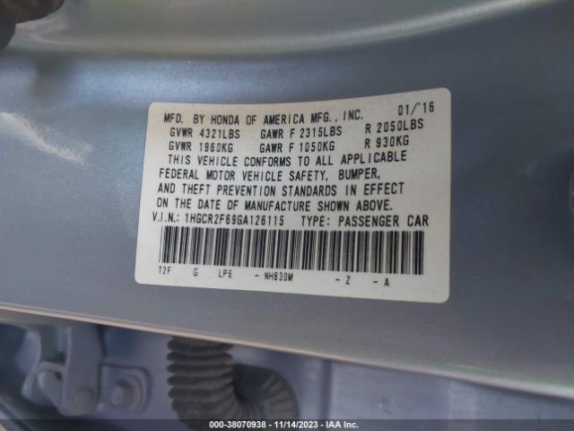 Photo 8 VIN: 1HGCR2F69GA126115 - HONDA ACCORD 