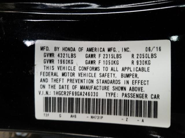 Photo 9 VIN: 1HGCR2F69GA246030 - HONDA ACCORD 