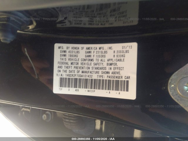 Photo 8 VIN: 1HGCR2F70DA101432 - HONDA ACCORD SDN 