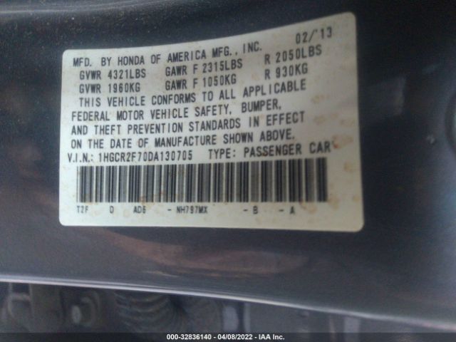 Photo 8 VIN: 1HGCR2F70DA130705 - HONDA ACCORD SDN 