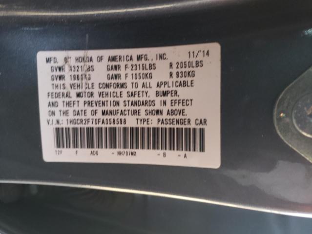 Photo 12 VIN: 1HGCR2F70FA058598 - HONDA ACCORD EX 