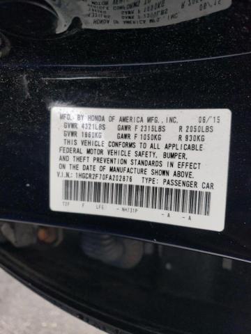 Photo 11 VIN: 1HGCR2F70FA202876 - HONDA ACCORD 